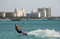 Kite surfer in front of the High Rise Hotels - small