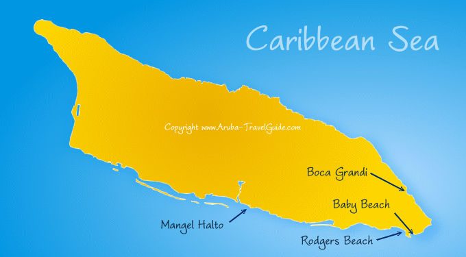 East South map of Aruba