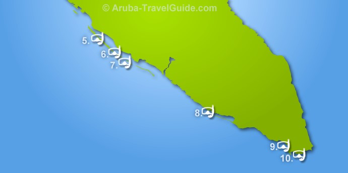 South snorkel sites map