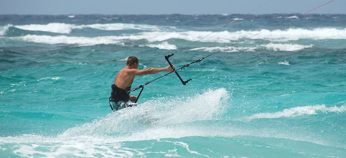 Good weather conditions for kite surfers