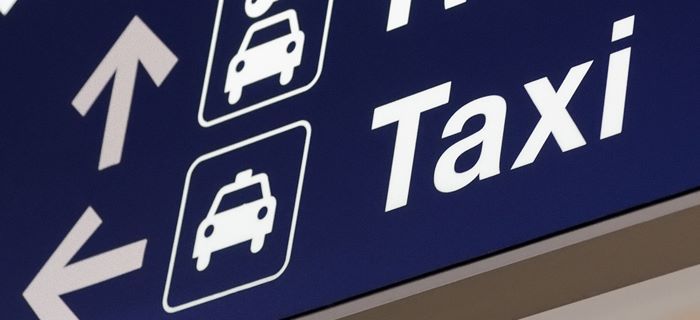 Taxi sign at the airport