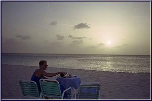 Romantic setting on the beach