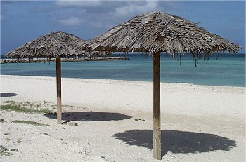 Palapa at the beach (shadow)