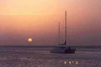 Sailing ship and Sunset