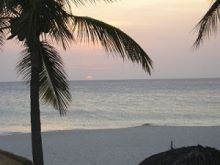 Sunset and Manchebo Beach