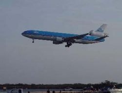 KLM plane is landing