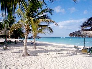 The beach in front of the resort